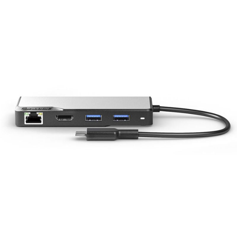 Alogic USB-C Fusion ALPHA 5-in-1 Hub V2 with HDMI, USB-A, and SD card reader for enhanced connectivity and 4K video output.