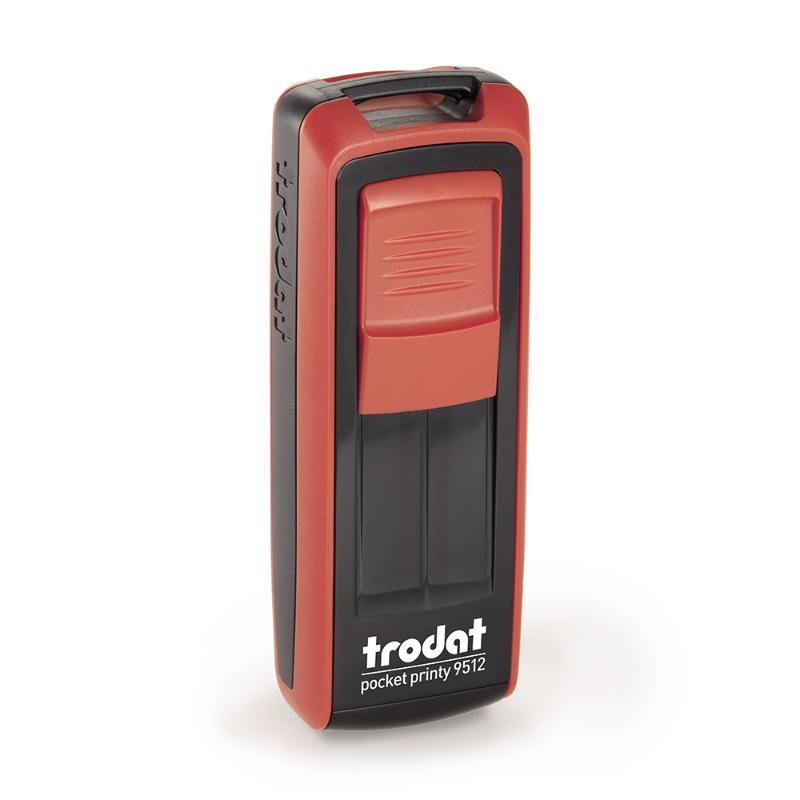 Compact Trodat Pocket Printy 9512 self-inking stamp, designed for portability and ease of use with vibrant color options.