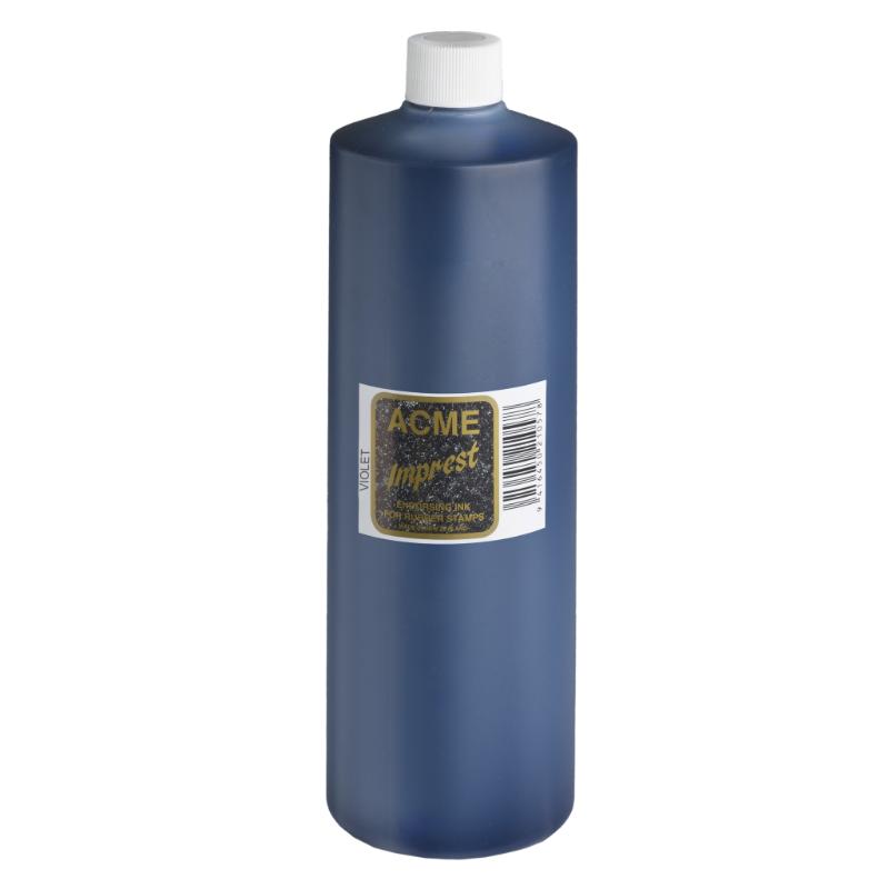 Acme Imprest 500ml Violet ink for hand stamps and self-inkers, offering vibrant color and easy cleanup for creative projects.