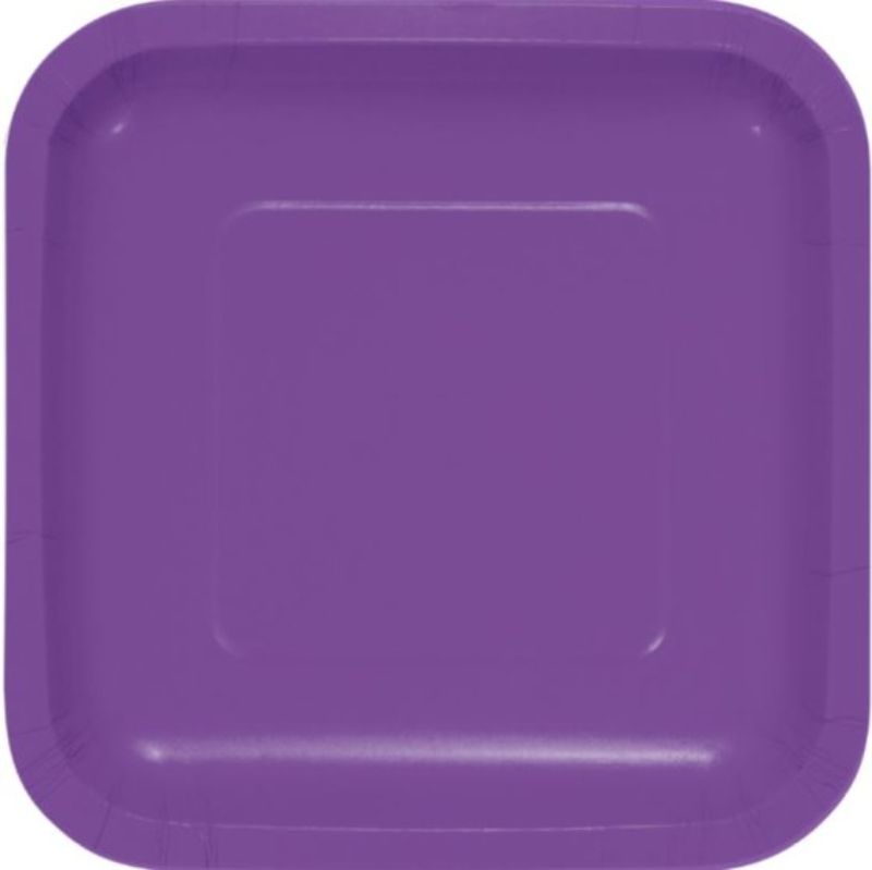 Amethyst Purple Square Lunch Plates Paper 18cm - Pack of 18