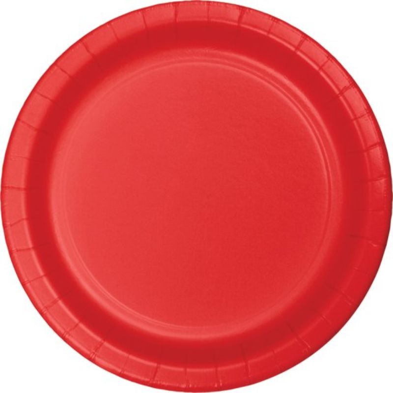Classic Red Dinner Plates Paper 23cm - Pack of 24
