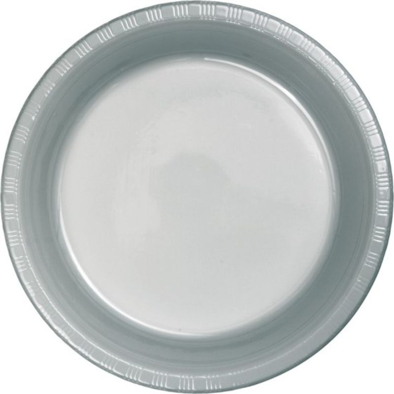 Shimmering Silver Dinner Plates Paper 23cm - Pack of 24