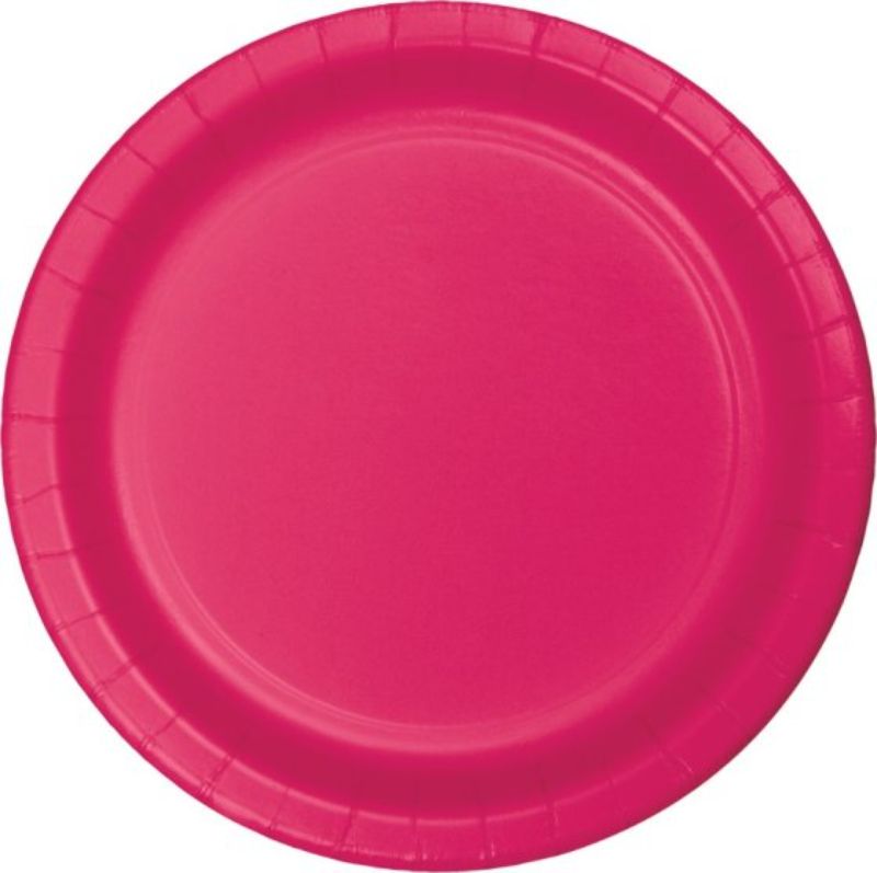 Hot Magenta Lunch Plates Paper 18cm - Pack of 24