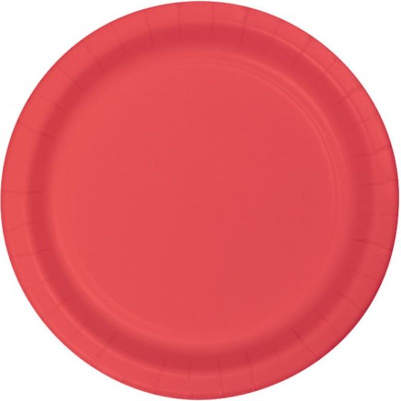 Coral Lunch Plates Paper 18cm - Pack of 24