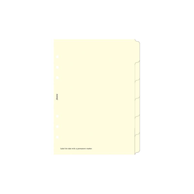 Filofax A5 Blank Index with Multi Coloured Labels Refill