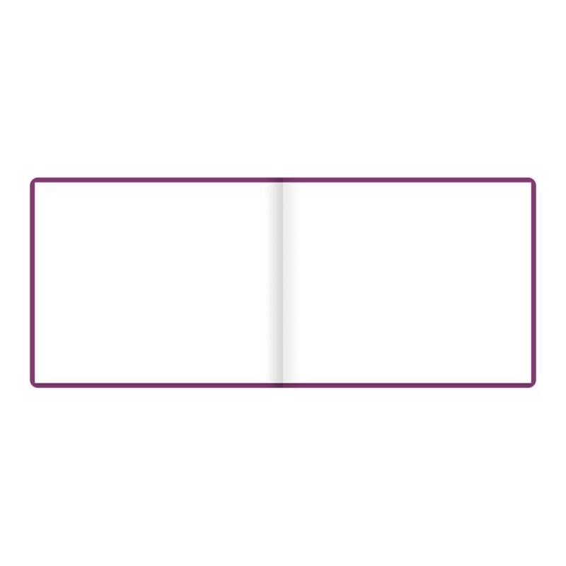 Vibrant purple guest book with 127 ruled pages, ideal for capturing messages at weddings and special events.