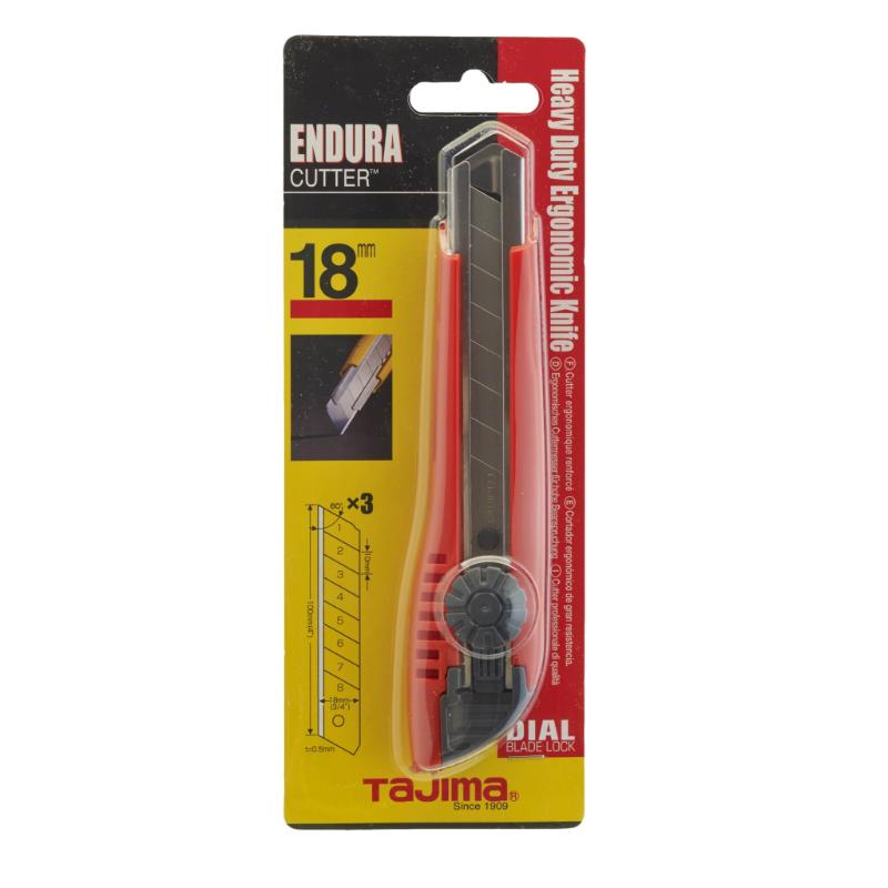 Tajima LC501 18mm Screw-Lock Cutter with ergonomic handle, ultra-sharp blade, and removable cap for easy blade changes.