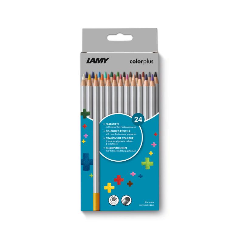 Lamy Coloured Pencils Colorplus Pack 24 featuring 24 vibrant colors for artists and students, ideal for sketching and coloring.
