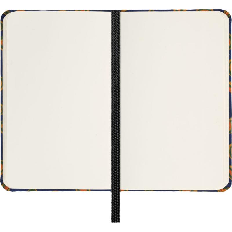 Silk blue Moleskine professional notebook with hard cover, elastic closure, ribbon bookmark, and expandable pocket in gift box.