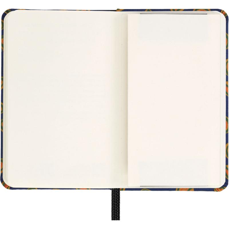 Moleskine Silk Blue XS Notebook with elegant silk cover, ivory pages, elastic closure, and chic gift box for stylish note-taking.