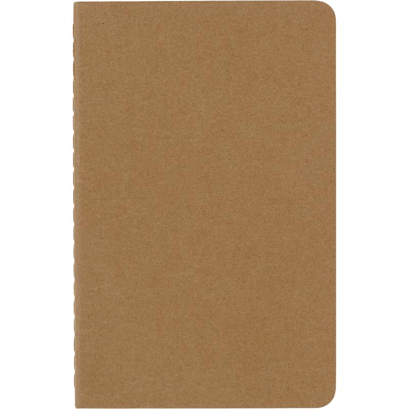 Moleskine Cahier Journals Pack of 3 in Kraft Brown, featuring ruled pages, durable cover, and 16 detachable pages.