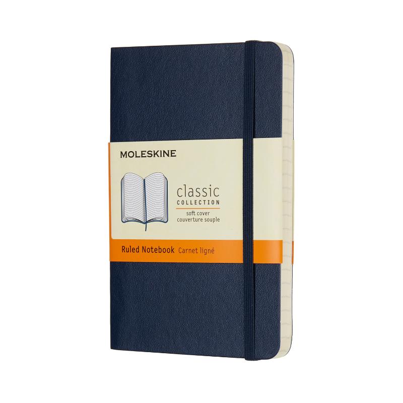 Moleskine Notebook Pocket Ruled Sapphire Blue Soft