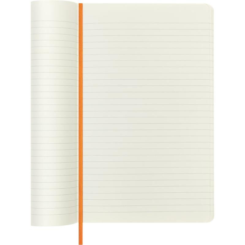 Capri orange Moleskine LE Vegea notebook with vegan cover, elastic closure, and gift box, ideal for sustainable note-taking.