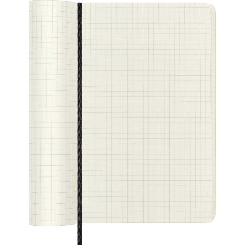 Moleskine Large Black Soft Cover Notebook with elastic closure, ivory pages, and expandable pocket for creative ideas.