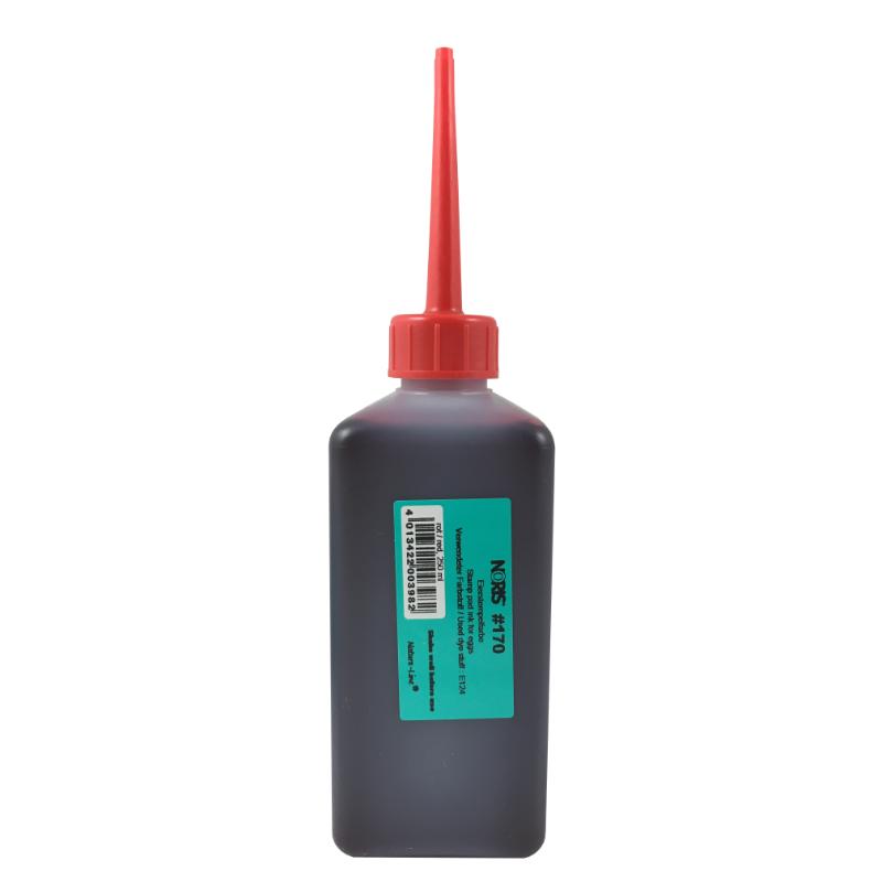 Noris #170 Egg Stamping Ink in vibrant red, 250ml, ideal for crafting, safe, non-toxic, smooth application for creative projects.
