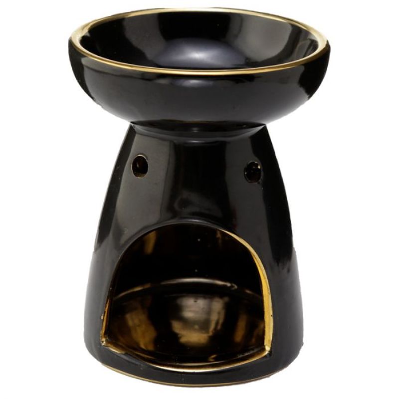 Ceramic oil and wax burners in metallic gold tree design, perfect for adding fragrance and elegance to any room.