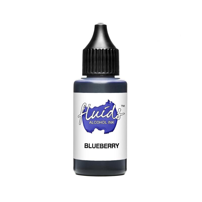 Octopus Fluids Alcohol Ink in Blueberry Violet, 30ml, perfect for vibrant fluid art on various surfaces, fast-drying, acid-free.