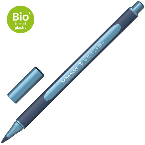 Schneider Metallic Rollerball 0.4mm in Polar Blue, perfect for vibrant writing and artistic details on coated paper.