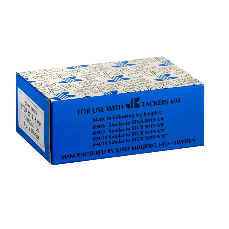 Galvanized 6mm staples from Staples, pack of 1000, ideal for reliable fastening in crafts and home projects.
