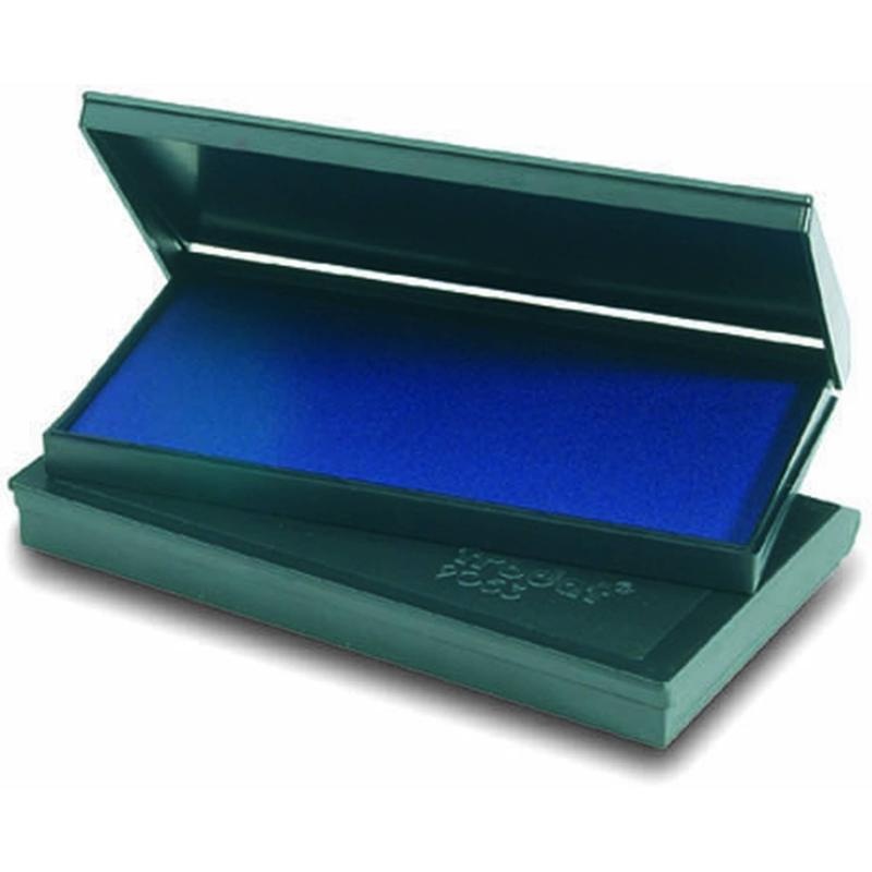Trodat Stamp Pad 9052 in blue, 110mm x 70mm, pre-inked for vibrant impressions and long-lasting use, perfect for stamping tasks.