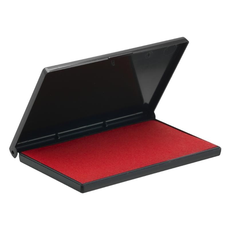 Trodat Stamp Pad 9052 in vibrant red, measuring 110mmx70mm, offers pre-inked convenience for clean stamping.
