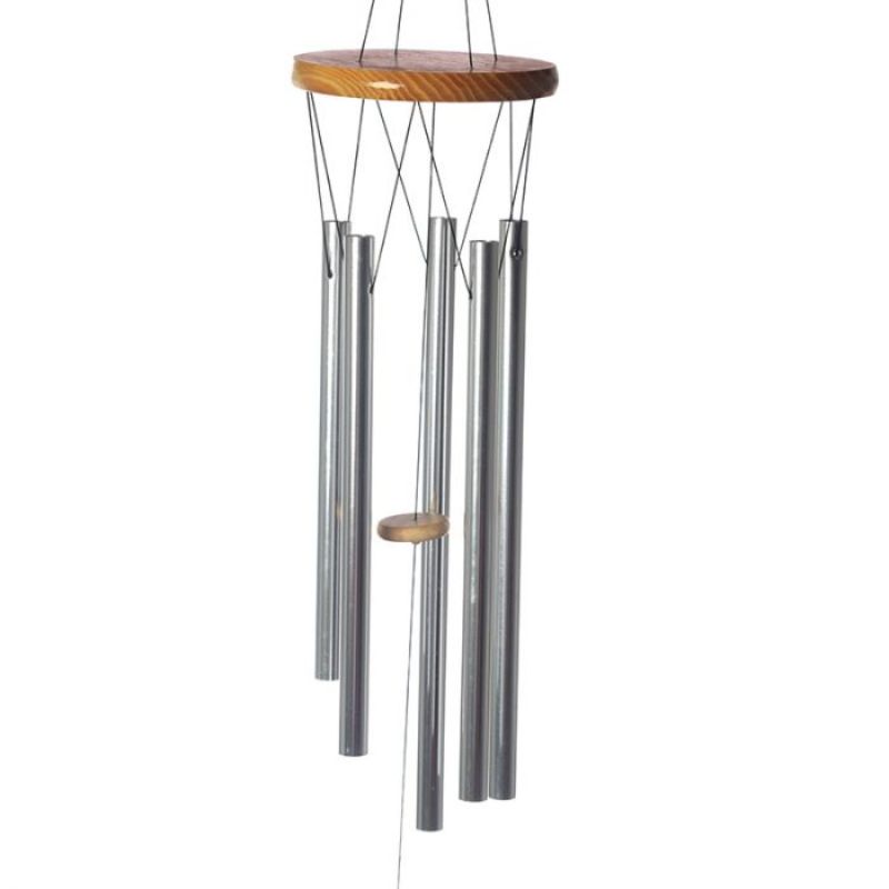 Wooden wind chime with metal tubes (88cm), featuring durable wood and soothing melodies for outdoor serenity.
