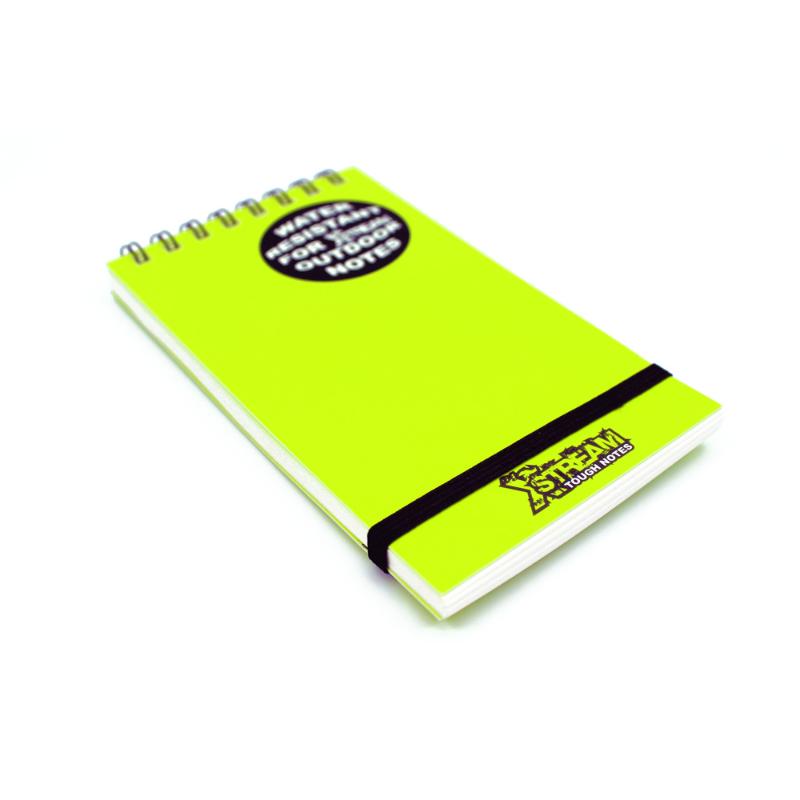 Silvine XStream Tough Notes: Water-resistant pocket notebook with rugged covers, 96 pages of durable paper, elastic strap.