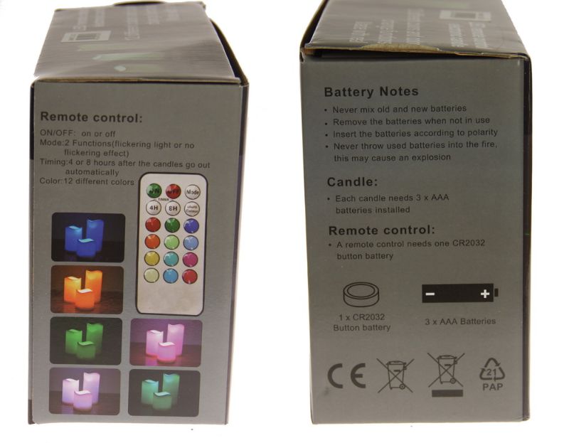 Set of 3 LED colour-changing candles in different heights with remote, perfect for creating a cozy ambiance.