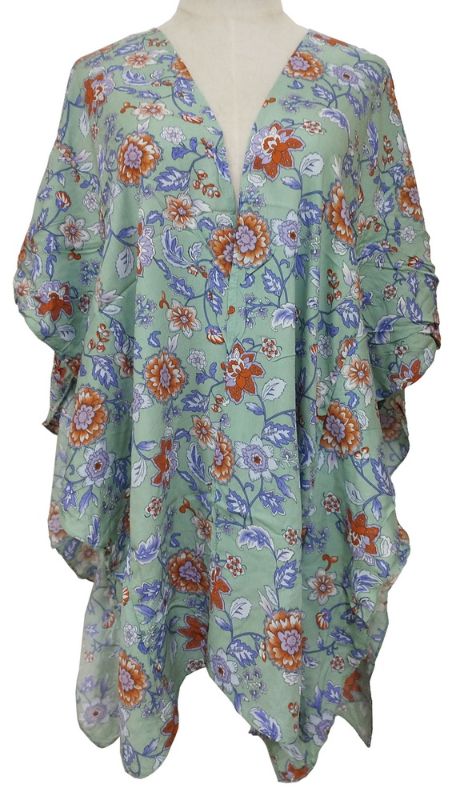 Mint Victoria Ruffled Side Cape with elegant ruffles, lightweight viscose, perfect for casual or formal occasions.