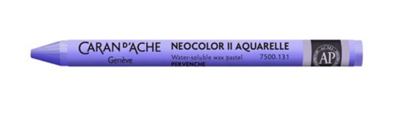 Pack of 10 Caran d'Ache Neocolor II Periwinkle Blue crayons, featuring high pigment for vibrant art, adaptable for wet and dry techniques.