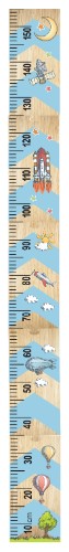 Whimsical space-themed growth chart ruler, perfect for tracking children's height milestones and decorating their rooms.