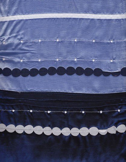 Crisp white king duvet cover set with marine and navy blue stripes for a stylish bedroom update.