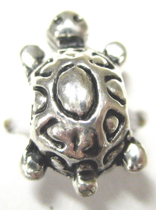 Elegant silver turtle metal beads, 8 pcs, ideal for DIY jewelry, compatible with Pandora bracelets, stylish and durable.