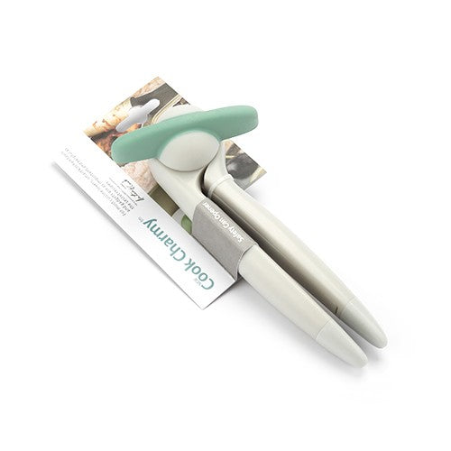 Ergonomic Safety Can Opener with soft-touch grips, designed for smooth, safe can opening without sharp edges.