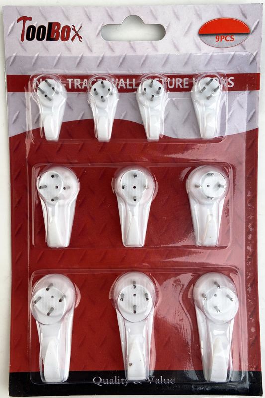 Transparent non-trace wall picture hooks for damage-free hanging, ideal for renters, with 12 durable hooks in a pack.