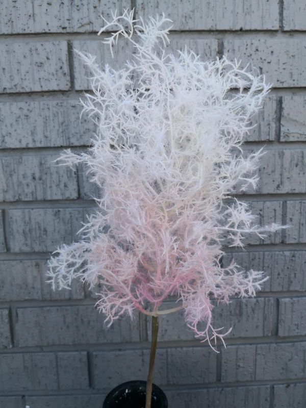 Vibrant pink artificial moss spray for indoor and outdoor decor, perfect for floral arrangements and creative projects.