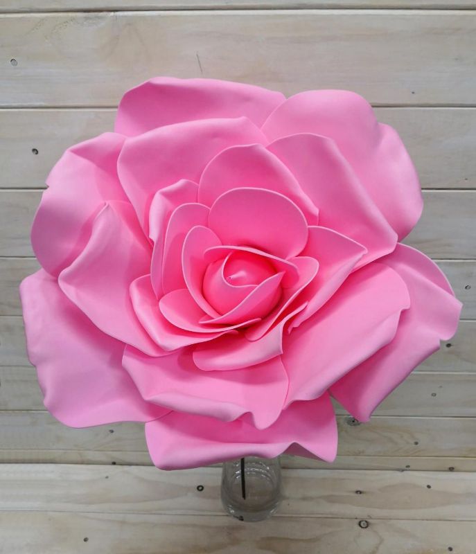 Artificial Xlarge 40cm curled petal rose head in Beauty color, ideal for elegant decor and floral arrangements.