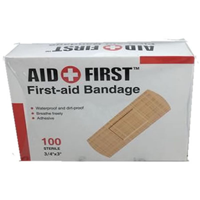 Assorted adhesive bandages in 12 packs, hypoallergenic, waterproof, and breathable for effective cut protection.