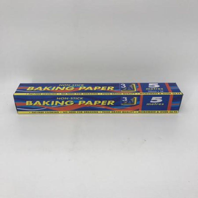 Non-stick baking paper, 300mm x 5m, set of 12, ideal for baking cookies, pastries, and roasting vegetables.