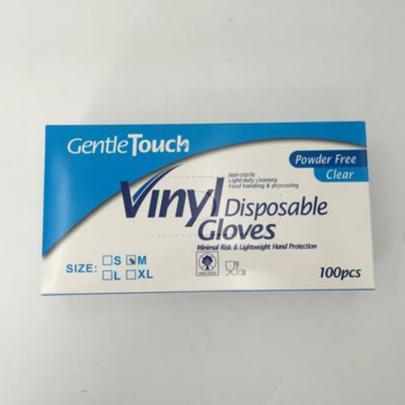 Medium vinyl gloves pack (600 pcs) offering dexterity, hygiene, and comfort for food handling, cleaning, and medical use.
