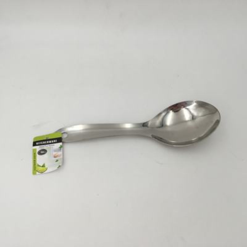 Set of 12 sleek stainless steel spoons, perfect for dining, serving, and adding modern elegance to any table setting.