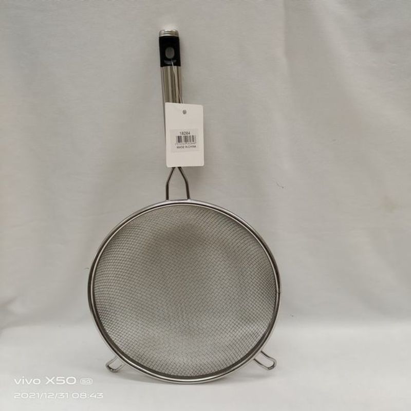 Set of 12 durable 18cm double-layer kitchen sieves with fine mesh, ideal for straining and sifting various foods.
