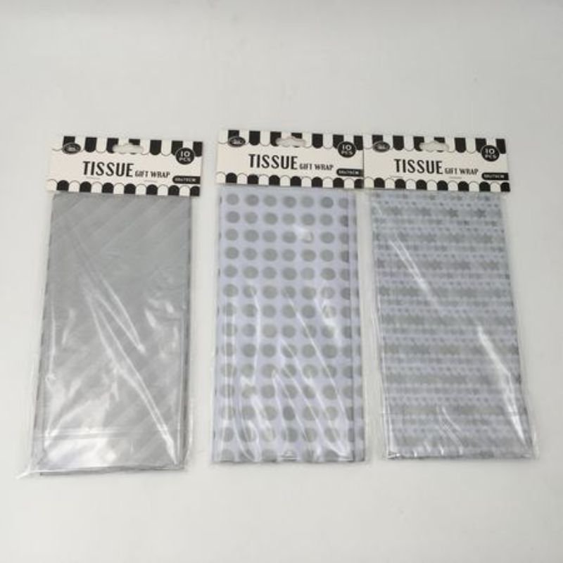 Colorful set of 6 tissue gift wrap sheets, 50 x 75cm, perfect for wrapping gifts for any occasion, eco-friendly and stylish.