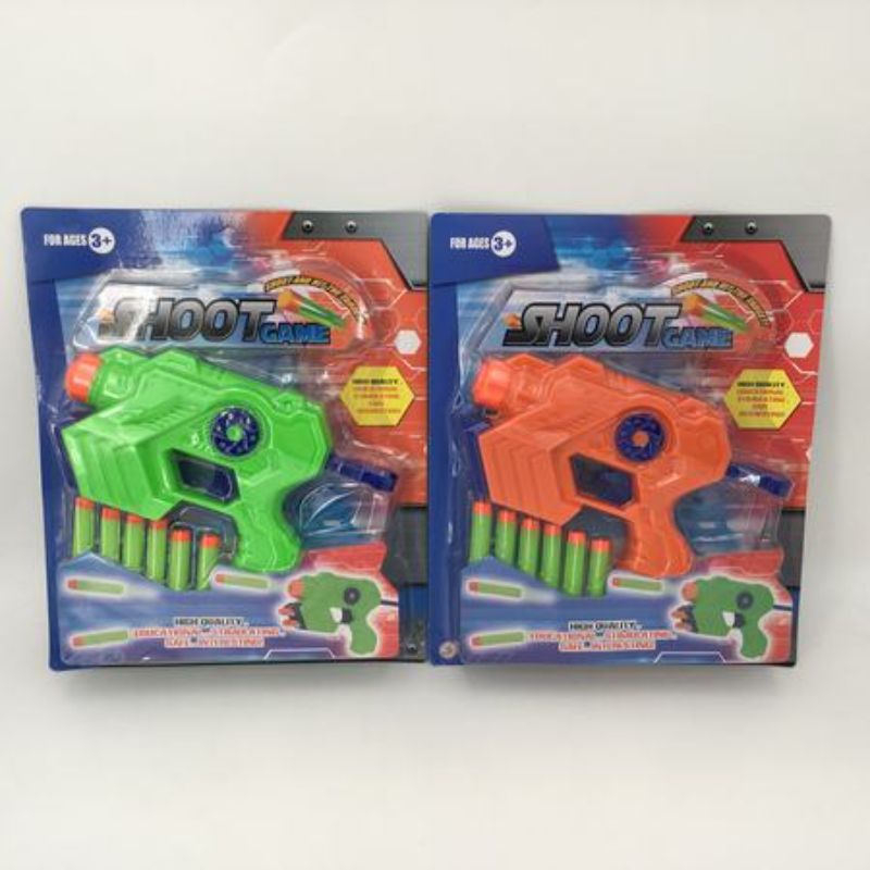 Colorful set of 12 soft foam guns for safe indoor and outdoor play, ideal for fun games and creative scenarios.