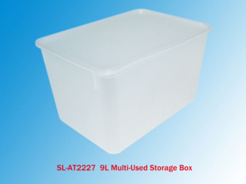 Set of 12 clear plastic storage boxes, each 9L, perfect for organizing home or office items efficiently.