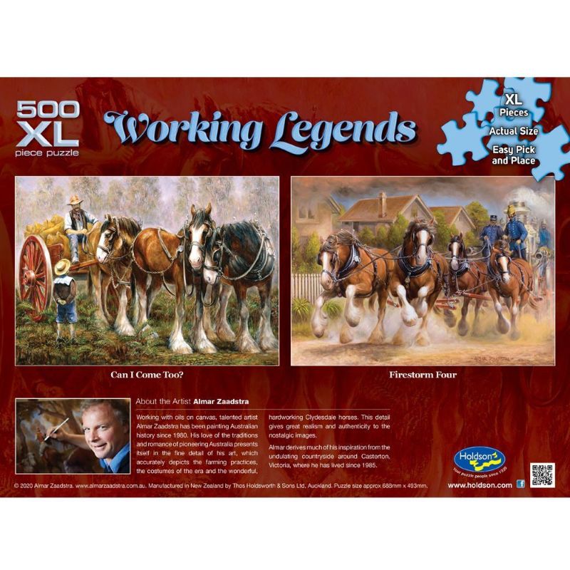 XL jigsaw puzzle featuring Almar Zaadstra's artwork of Australian history, 500 large pieces, ideal for family fun.