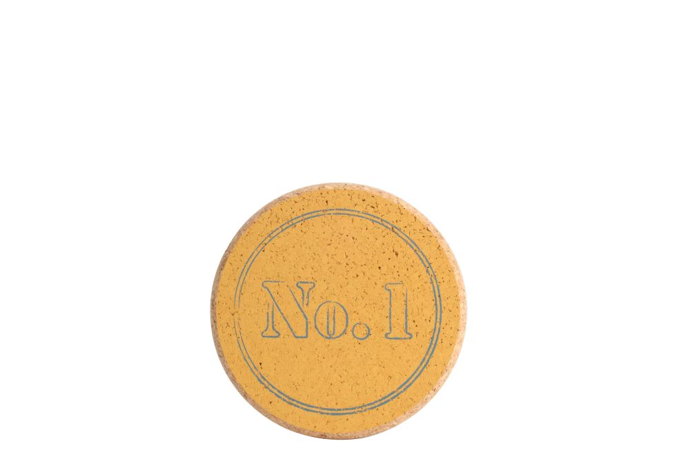 Eco-friendly ochre cork pot stand, 150mm diameter, perfect for elevating indoor and outdoor plant displays while protecting surfaces.