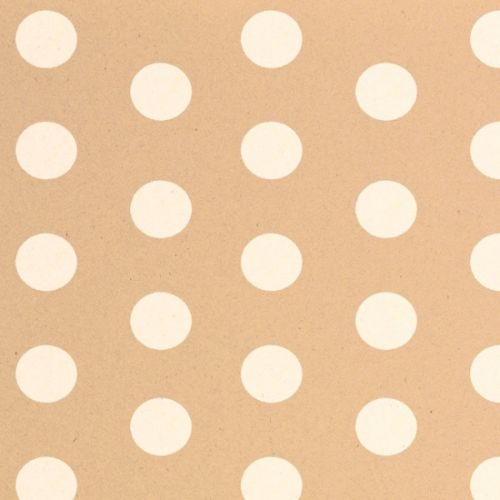 Stylish white wrapping paper with vibrant bold dots, 50cm wide and 50m long, perfect for any occasion.