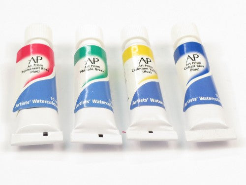 Watercolour paint tube in Prussian Blue, 10ml, showcasing vibrant color for blending and layering in artwork.