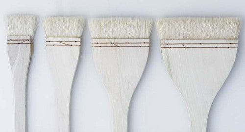 Traditional Japanese Hake brush, 3 inches, ideal for watercolor and acrylic techniques like washes and glazing.